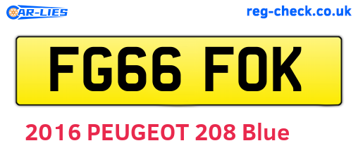 FG66FOK are the vehicle registration plates.