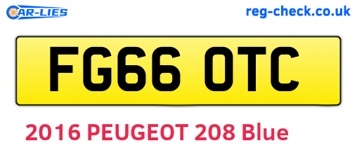 FG66OTC are the vehicle registration plates.