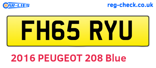 FH65RYU are the vehicle registration plates.
