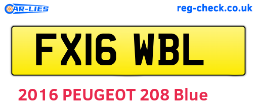 FX16WBL are the vehicle registration plates.