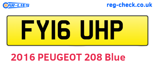 FY16UHP are the vehicle registration plates.