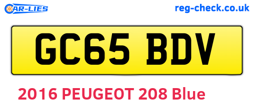 GC65BDV are the vehicle registration plates.