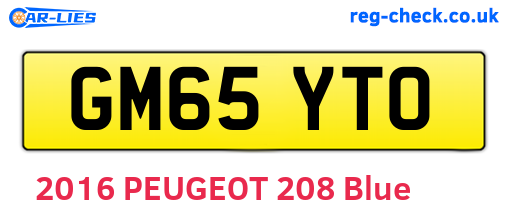 GM65YTO are the vehicle registration plates.