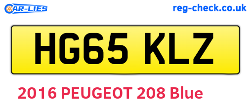 HG65KLZ are the vehicle registration plates.