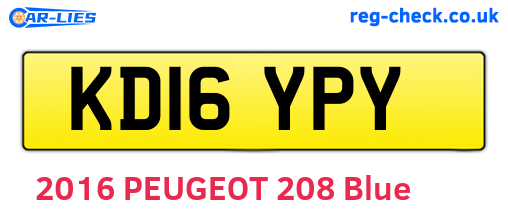 KD16YPY are the vehicle registration plates.