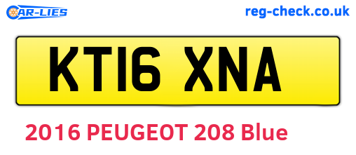 KT16XNA are the vehicle registration plates.