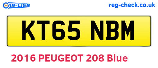 KT65NBM are the vehicle registration plates.