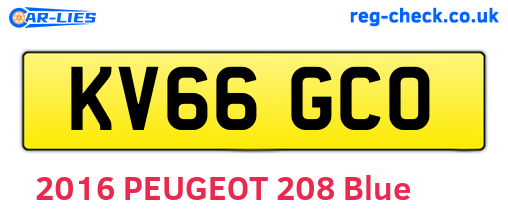 KV66GCO are the vehicle registration plates.