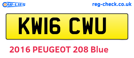KW16CWU are the vehicle registration plates.