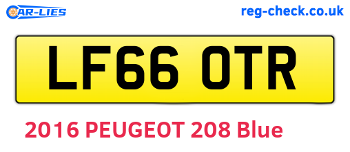 LF66OTR are the vehicle registration plates.