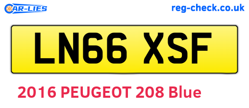 LN66XSF are the vehicle registration plates.