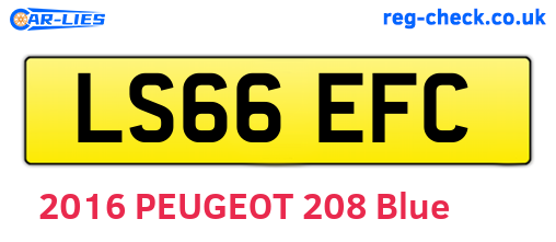 LS66EFC are the vehicle registration plates.