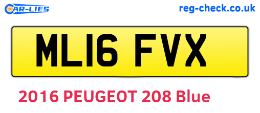 ML16FVX are the vehicle registration plates.