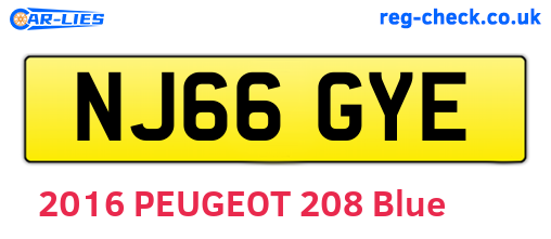 NJ66GYE are the vehicle registration plates.