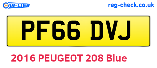 PF66DVJ are the vehicle registration plates.