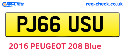 PJ66USU are the vehicle registration plates.