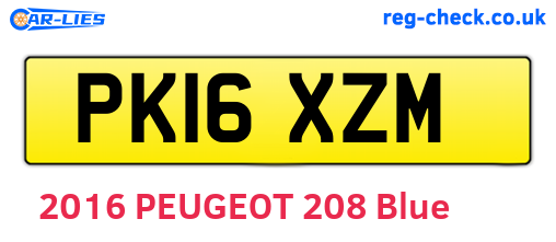 PK16XZM are the vehicle registration plates.