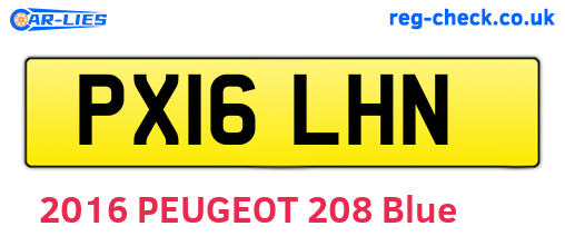 PX16LHN are the vehicle registration plates.