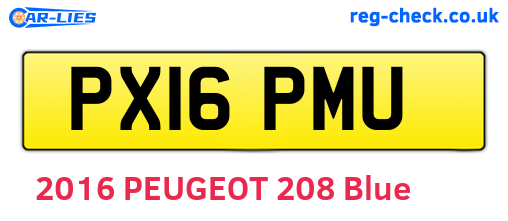 PX16PMU are the vehicle registration plates.