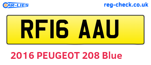 RF16AAU are the vehicle registration plates.