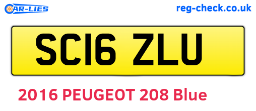 SC16ZLU are the vehicle registration plates.