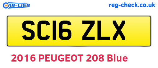 SC16ZLX are the vehicle registration plates.