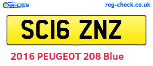 SC16ZNZ are the vehicle registration plates.