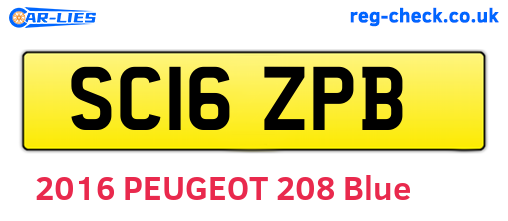 SC16ZPB are the vehicle registration plates.