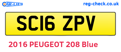 SC16ZPV are the vehicle registration plates.