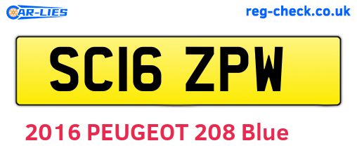 SC16ZPW are the vehicle registration plates.