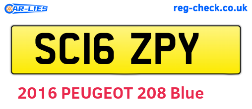 SC16ZPY are the vehicle registration plates.