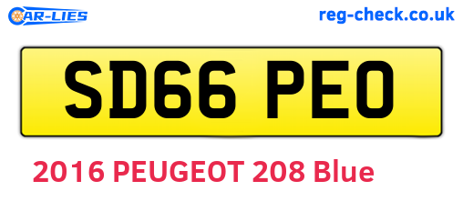 SD66PEO are the vehicle registration plates.