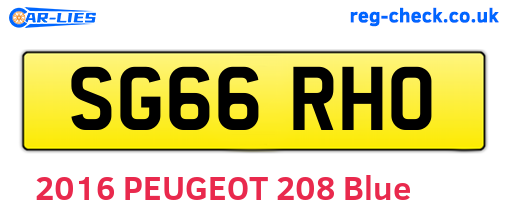 SG66RHO are the vehicle registration plates.