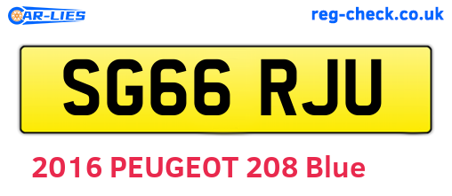 SG66RJU are the vehicle registration plates.