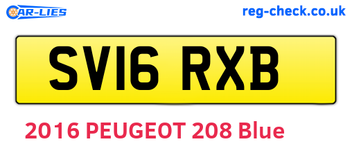 SV16RXB are the vehicle registration plates.