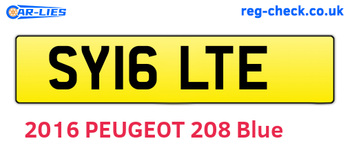 SY16LTE are the vehicle registration plates.