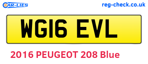 WG16EVL are the vehicle registration plates.