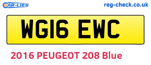 WG16EWC are the vehicle registration plates.