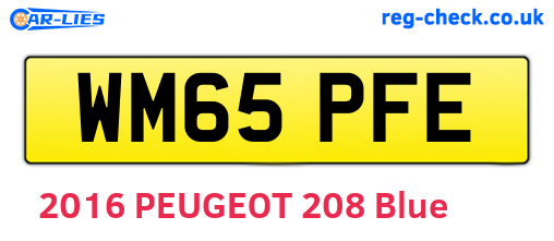 WM65PFE are the vehicle registration plates.