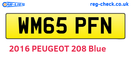 WM65PFN are the vehicle registration plates.