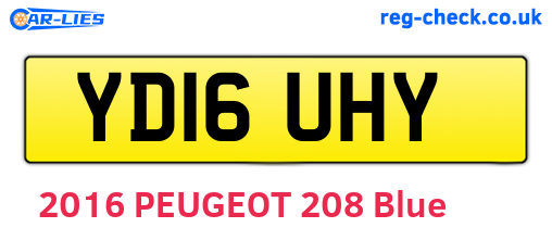 YD16UHY are the vehicle registration plates.