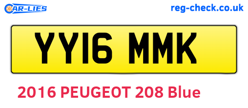 YY16MMK are the vehicle registration plates.