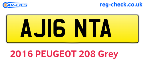 AJ16NTA are the vehicle registration plates.