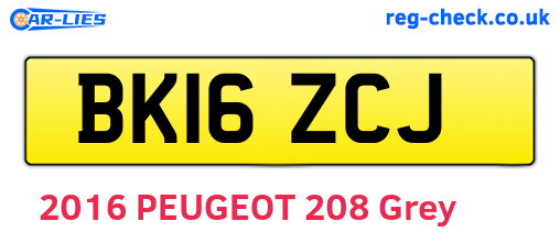 BK16ZCJ are the vehicle registration plates.