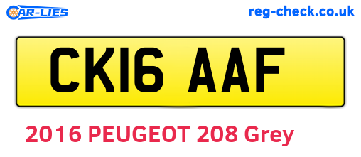 CK16AAF are the vehicle registration plates.