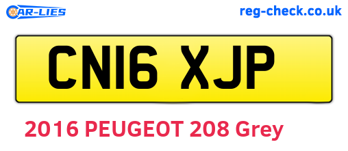 CN16XJP are the vehicle registration plates.