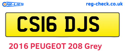 CS16DJS are the vehicle registration plates.