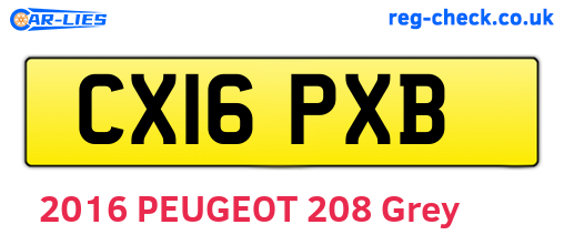 CX16PXB are the vehicle registration plates.
