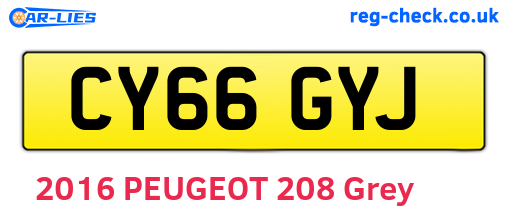 CY66GYJ are the vehicle registration plates.