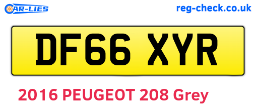 DF66XYR are the vehicle registration plates.